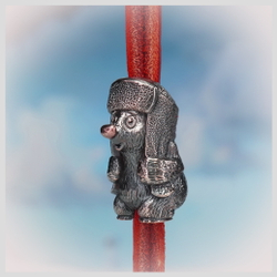 Темлячная бусина "Медвежонок" для ножей , бронза