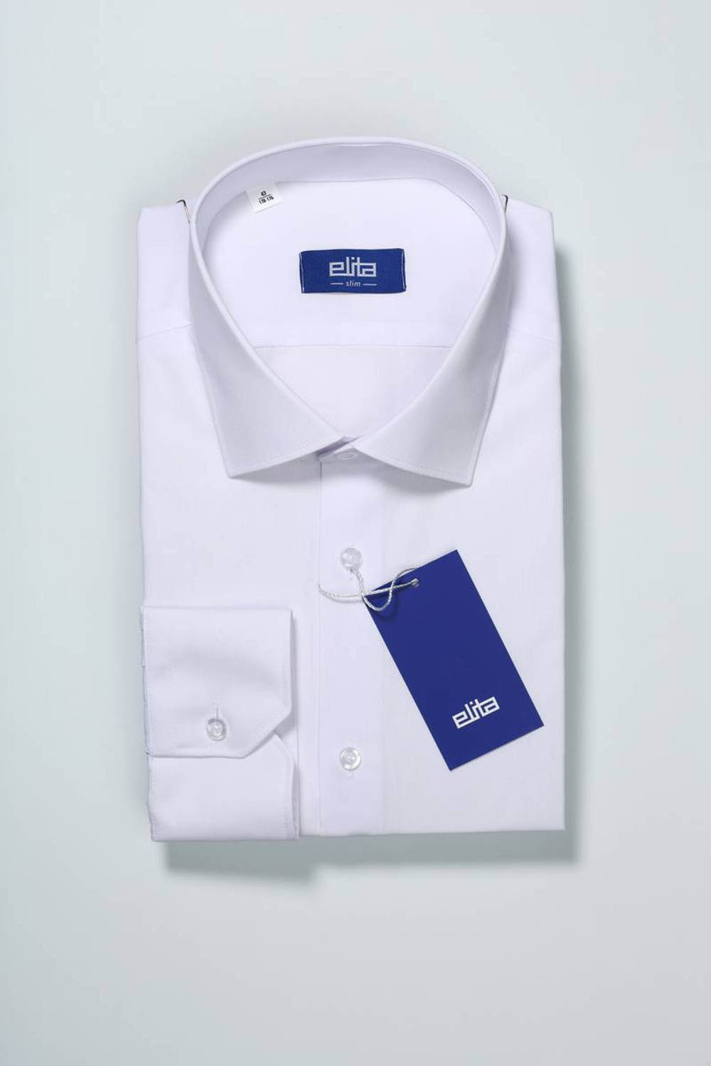 Сорочка мужская ELITA длинный рукав, цвет белый, хлопок/пэ 68412 00