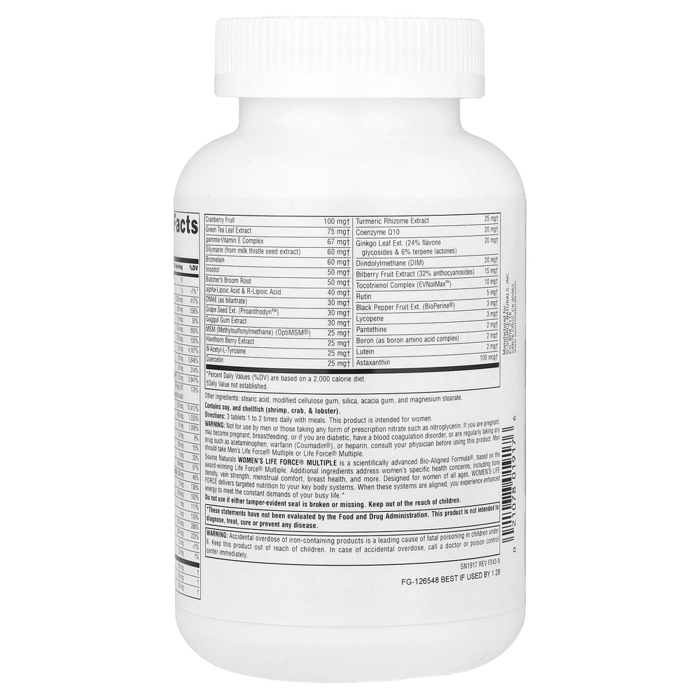 Source Naturals, Women's Life Force® Multiple, 180 таблеток