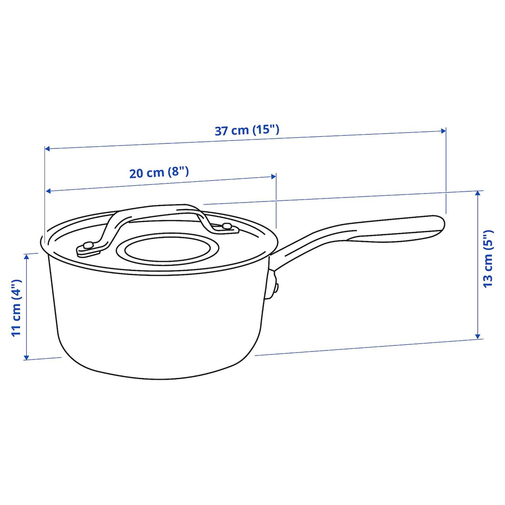 IKEA SENSUELL  (ИКЕА СЕНСУЕЛЛ)  -  Кастрюля с крышкой, нержавеющая сталь/серая, 2,4 л