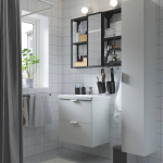 Комбинация для ванной - IKEA ENHET, 64х43х65 см, белый/антрацит, ЭНХЕТ ИКЕА
