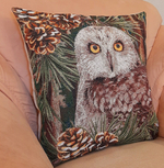 Декоративный гобеленовый чехол для интерьерной подушки Сова Соня 47*47