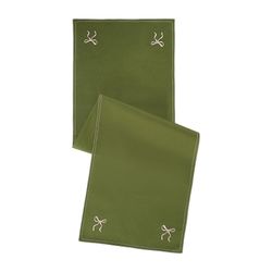 Дорожка на стол Fancy Bows оливкового цвета из коллекции Essential, 45x150 см