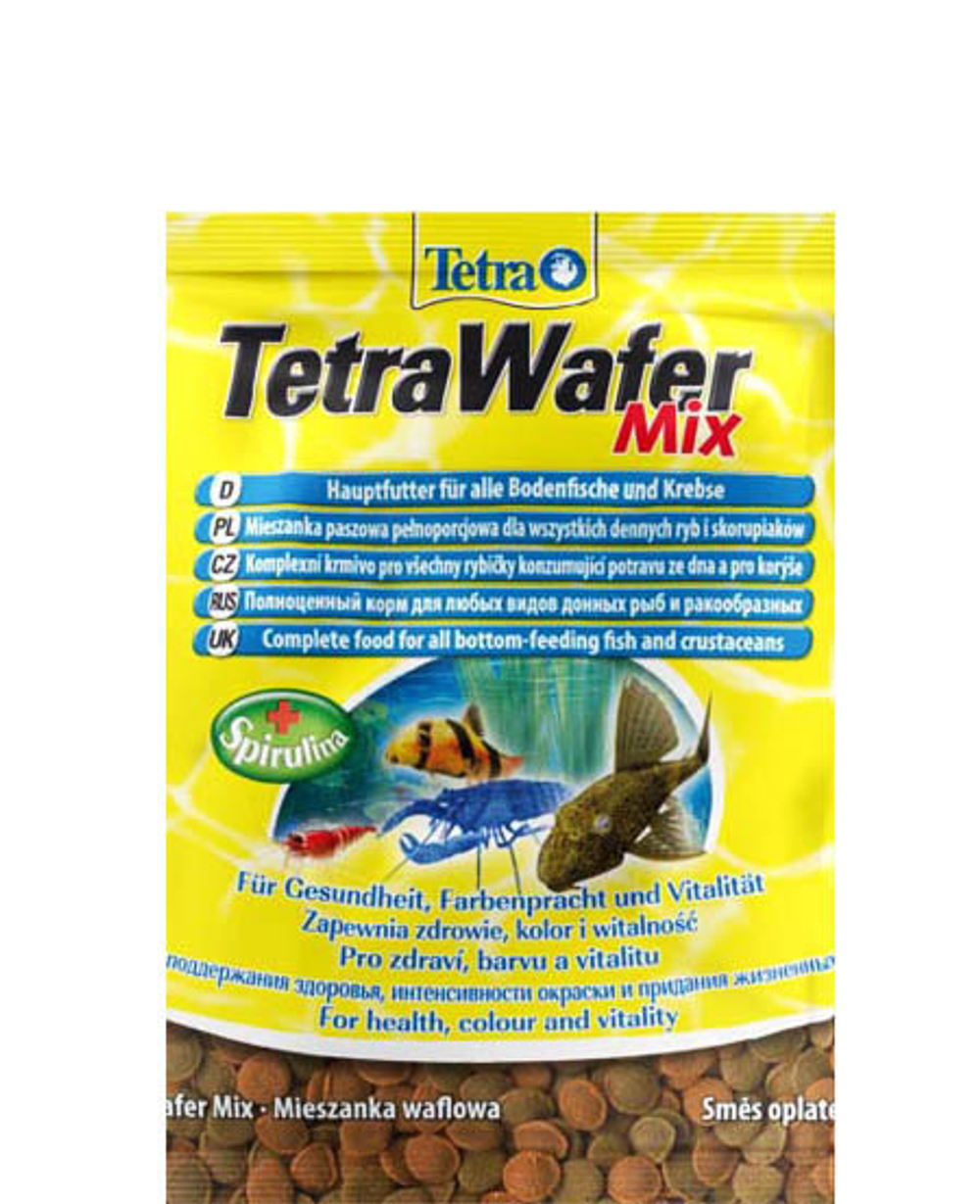 Корм для рыб TetraWaferMix, корм-чипсы для всех донных рыб, (пакет) 15гр.