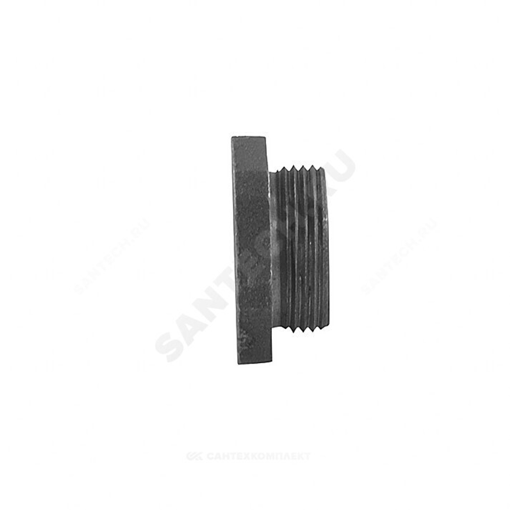 Заглушка (пробка) проходная 1 1/4"x3/4" левая резьба для чугунных радиаторов QLCX