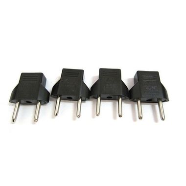 Adapter Converter plug 125/250V 6A 1set/100pcs (US to EU) Black MOQ:5 (插头转换器)