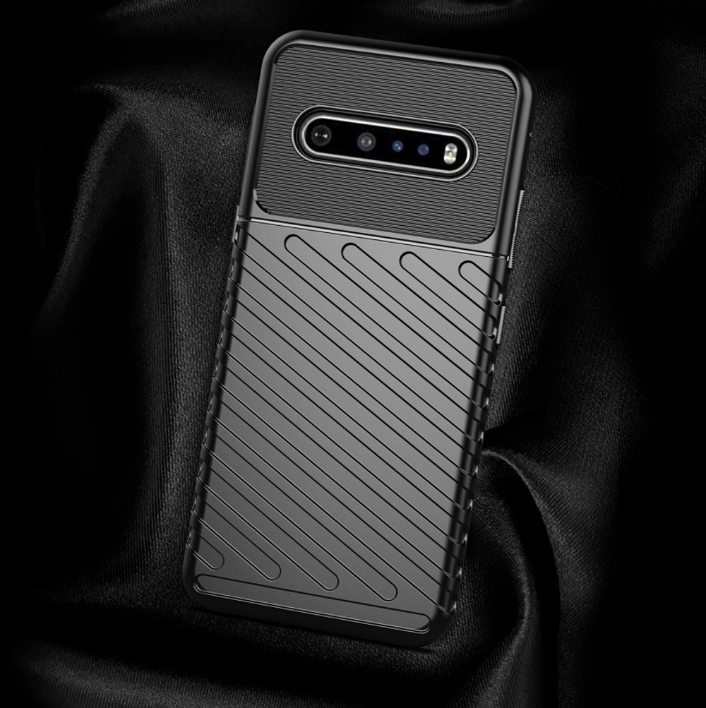 Ударопрочный чехол черного цвета для LG V60 ThinQ, серия Onyx от Caseport