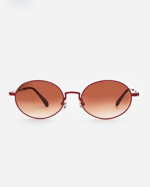 Очки солнцезащитные Oval red / gradient brown - фото 4