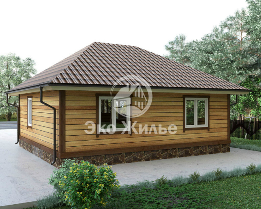 Проект Уют Дом 70 кв. м из бруса Д-21