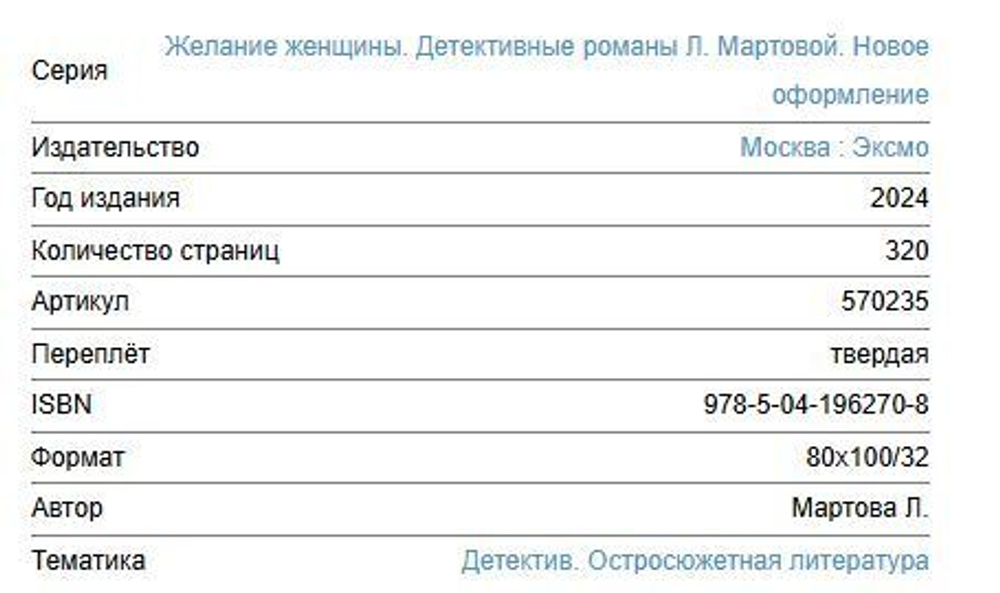 Желание женщины. Детективные романы Л. Мартовой