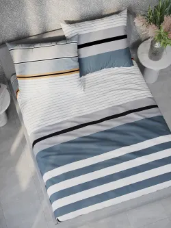 Постельное белье "Alaska" евро наволочки 50х70 2шт Простынь на резинке 180х200 см Пододеяльник 200х215 см Сказка сатин