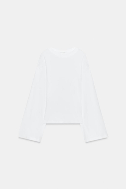 ZARA ПРИТАЛЕННАЯ ФУТБОЛКА SUPIMA®, БЕЛЫЙ