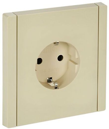 Розетка СП FORTE&PIANO FP413 16А с заземл. защ. шторки безвинт. крепл. ваниль IEK FP-R14-16-1-K10