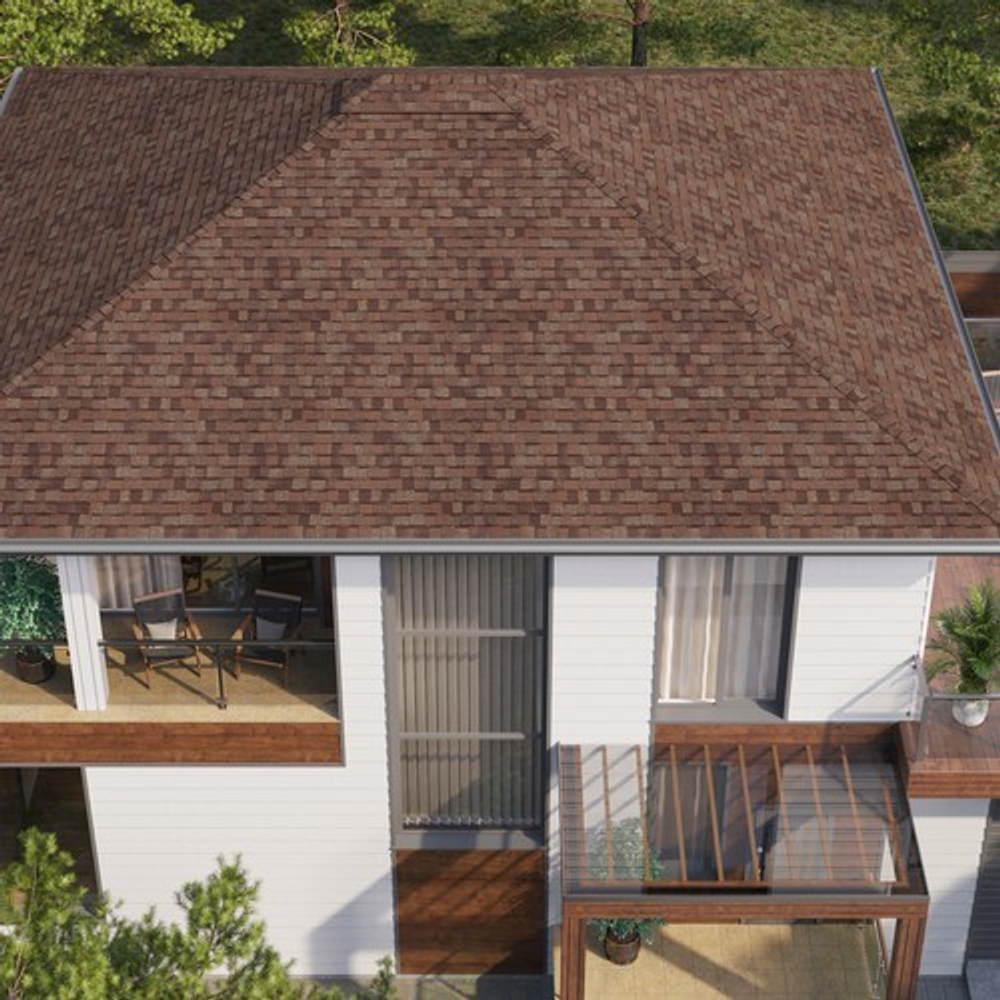 Черепица битумная гибкая Tegola BUSINESS UNICA PIEMONTE Castagna matura 122