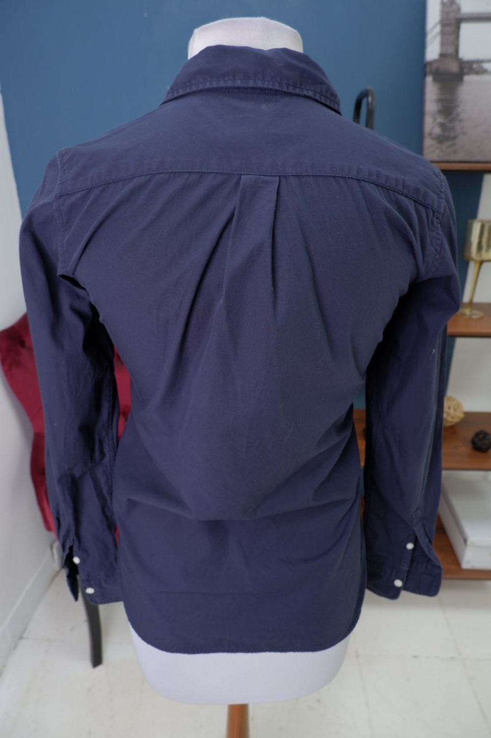 Рубашка классическая синяя 42 размер