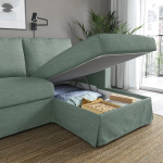Диван 3-местный с оттоманкой - IKEA HYLTARP/ХИЛТАРП ИКЕА, зеленый