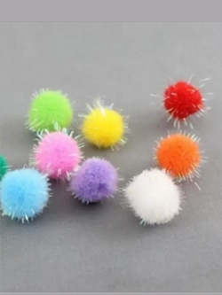 Помпоны декоративные с люрексом, 50шт