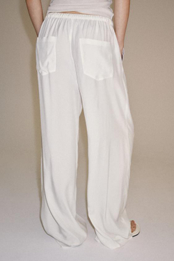 ZARA БРЮКИ СВОБОДНОГО КРОЯ — ZW COLLECTION, БЕЛЫЙ