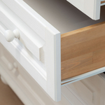 Комод белый с 4 ящиками Харви из массива сосны с филенкой для спальни и кухни в викторианском стиле, комод деревянный для вещей и одежды на ножках напольный