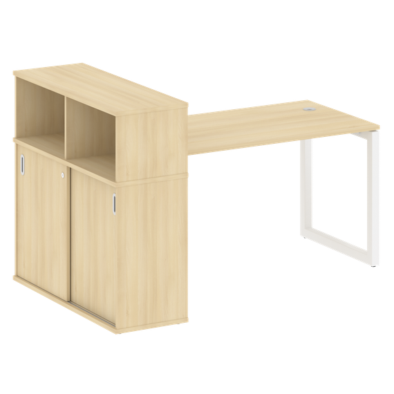 Метал Систем Куатро Стол письменный с шкафом-купе на О-образном м/к 50БО.РС-СШК-3.3 Т