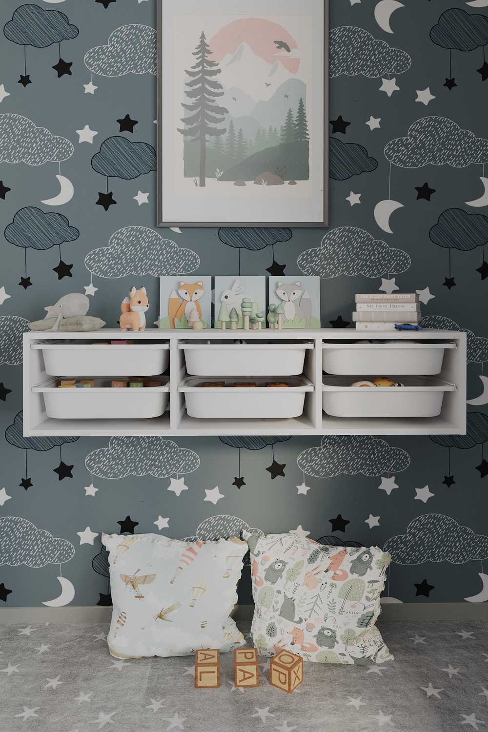 Стеллаж SAHRA подвесной - белый