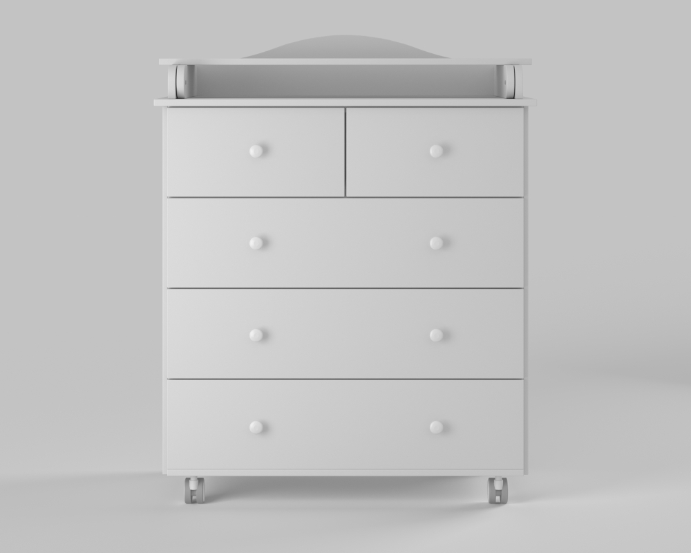 Пеленальный комод Incanto Nuvola Lux 800/5 (откидной столик) цвет белый