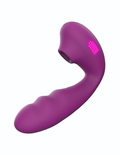 Фиолетовый вибратор с вакуумной стимуляцией и нагревом Tara (Цвет: фиолетовый)