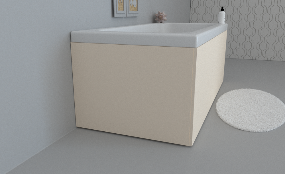 Экран для ванны торцевой левый TE-1L-202 ваниль матовый soft touch