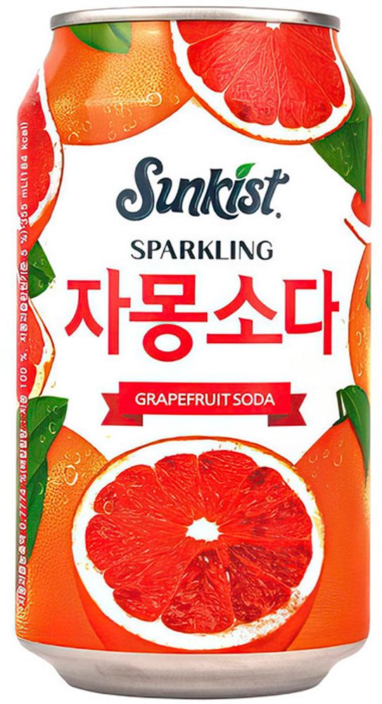 Газированный напиток Sunkist Grapefruit Soda &quot;Грейпфрут&quot; 0.355 - банка