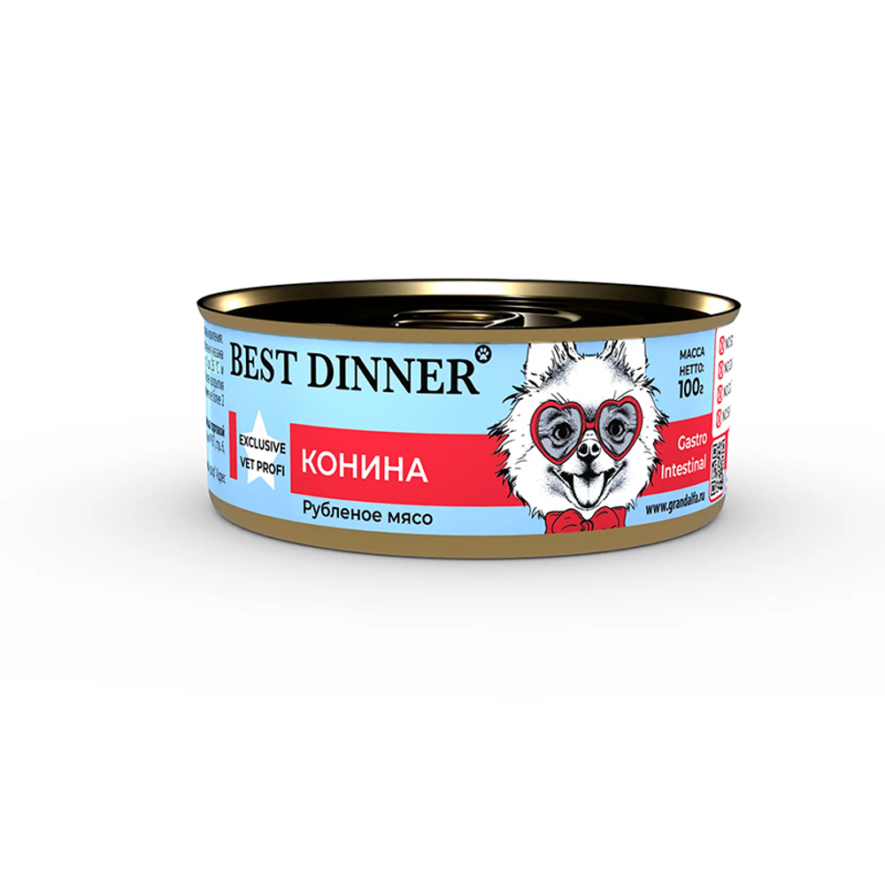 Влажный корм Best Dinner Vet Profi GastroIntestinal Конина 100г для собак с 6мес.с чувств.пищ-ем