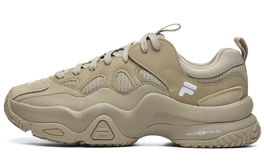 FILA FUSION Scud Synthetic Leather, Textile Fashion Low top Chunky Sneakers Men"s Sandy