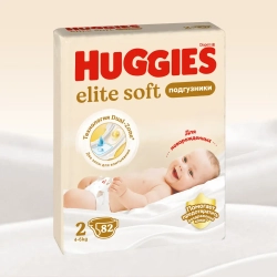 Huggies подгузники Элит Софт 4 (8–14 кг), 82 шт. Хаггис