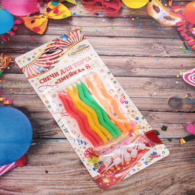 Свечи для торта «Волна» 8 шт. 8,5 см