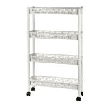 Этажерка на колесиках четырехсекционная 58*18*93,5см Keeplex Light белое облако