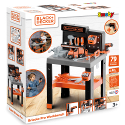 Детский верстак Smoby Black 360740 & Decker Bricolo Center с 79 аксессуарами от 3 лет — фото 1