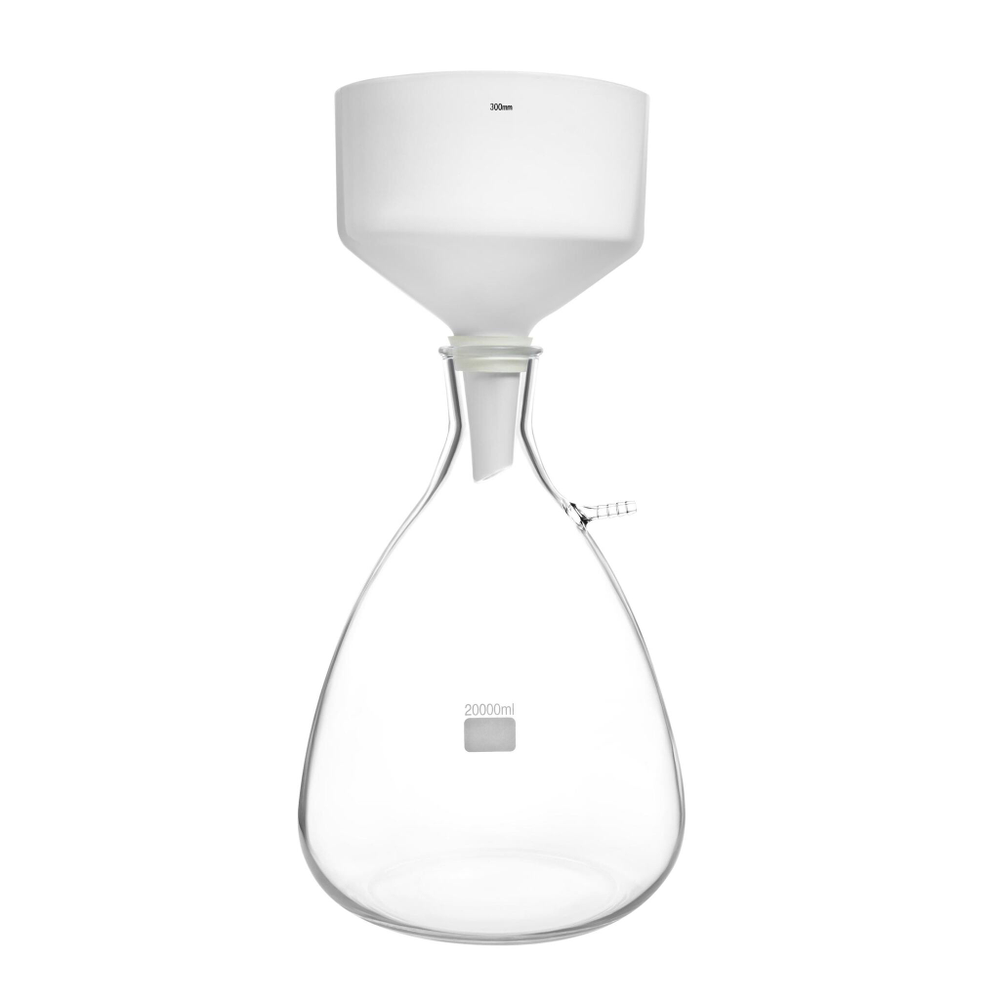 Набор: колба Бунзена 20000 мл, воронка Бюхнера 300 мм, прокладка.
