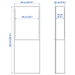 Навесной шкаф - IKEA BESTÅ/BESTA, 60x22x128 см, черный, БЕСТО ИКЕА