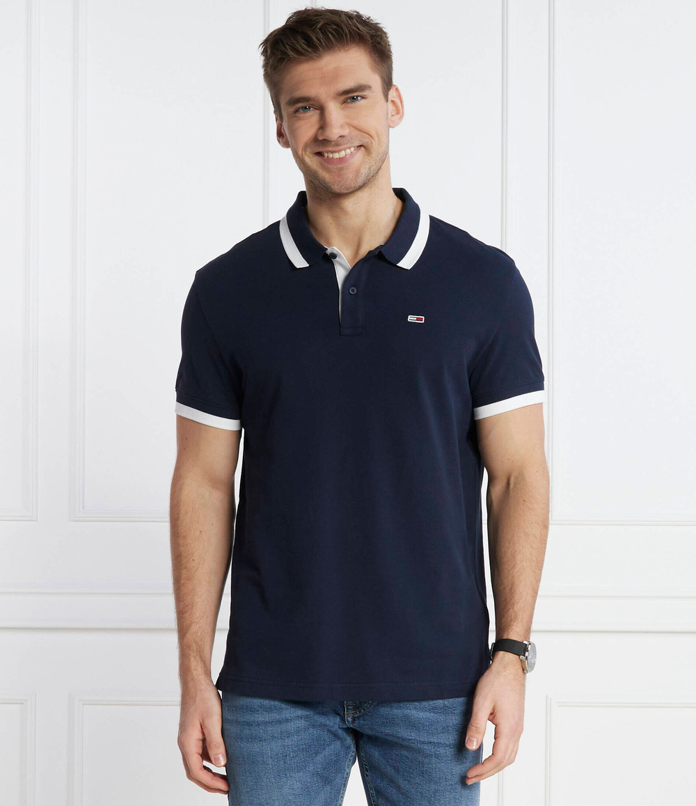Поло TJM REG SOLID TIPPED Tommy Jeans - темно-синий(DM0DM18313)