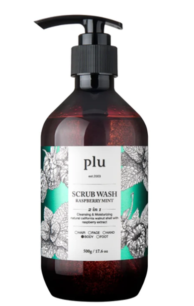 PLU  Гель-скраб для душа с малиной и мятой  - Scrub Wash Raspberry Mint ,500г