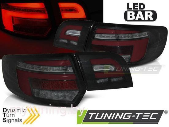 Фонари задние LED BAR RED BLACK SEQ для AUDI A3 8P 5D 03-08