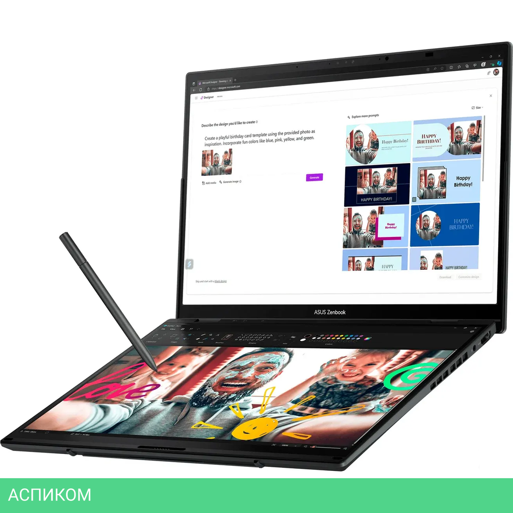 Ноутбук ASUS Zenbook Duo UX8406CA-QL080W Inkwell Gray (90NB14X1-M00340)