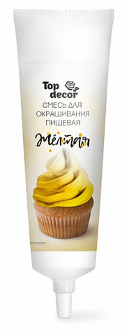 Краситель гелевый водорастворимый Top Decor Жёлтый 100г