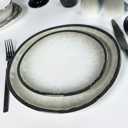 Lenardi 122-121 Набор из 2 тарелок 21х19,5х2,5см TORONTO GREY в под.уп.(х16)Фарфор