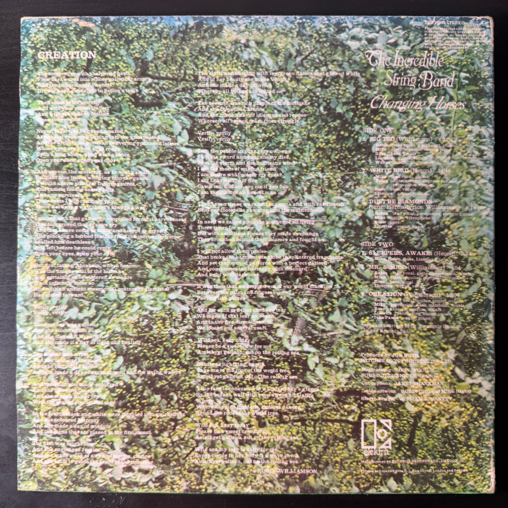 The Incredible String Band ‎– Changing Horses (Англия 1969г.) Т