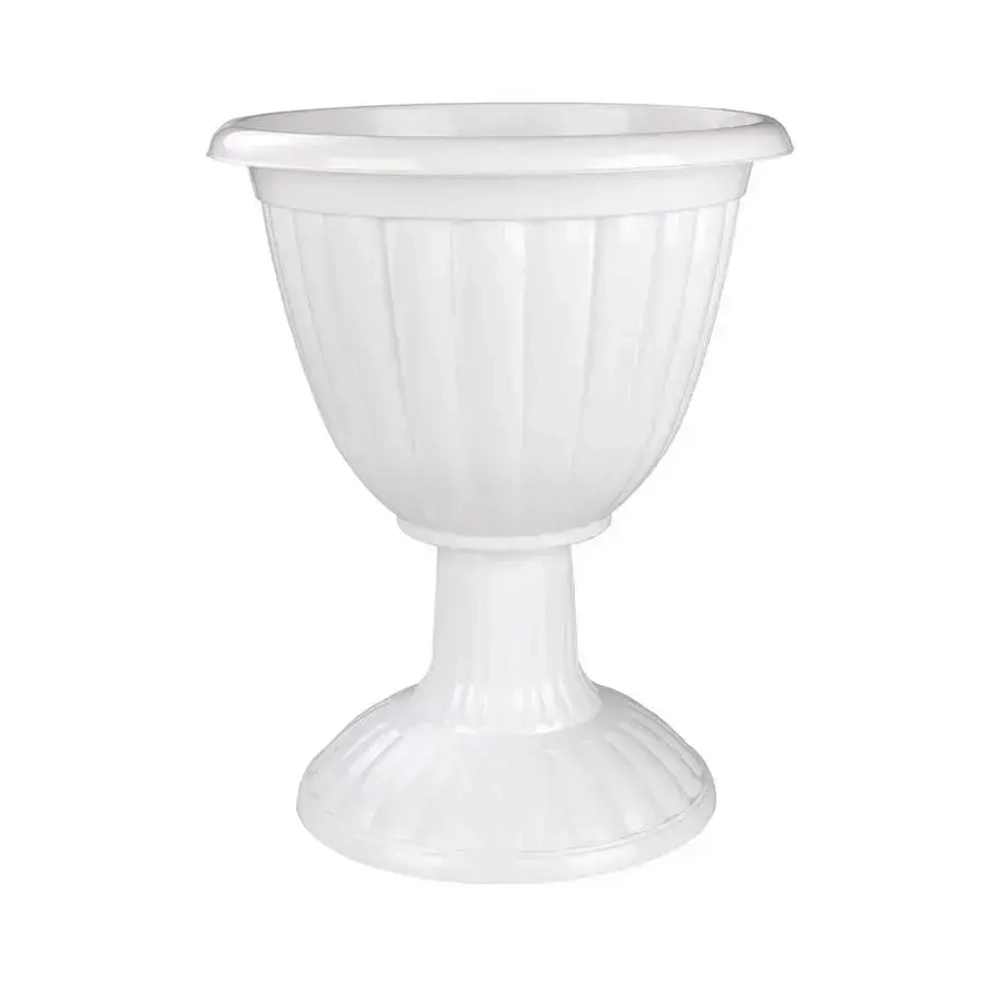 Вазон Жасмин 18л. белый на высокой ножке (комплект 5 шт)