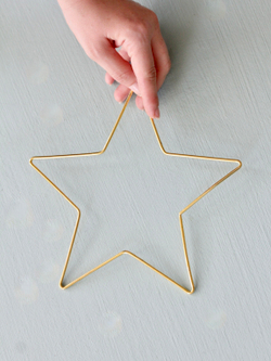 Основа для макраме Звезда металлическая 20 см, цвет золотистый, неразъемная /основа для декорирования и ловца снов