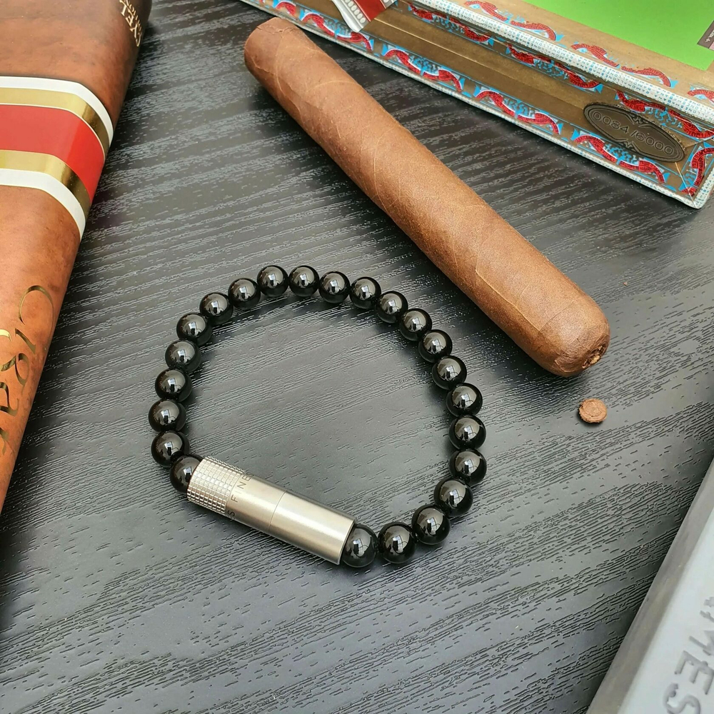 Браслет с пробойником для сигар BLACK ONYX 8mm