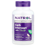 Natrol, Carb Interept, с регулятором углеводов фазы 2, 1000 мг, 60 растительных капсул (500 мг в 1 капсуле)