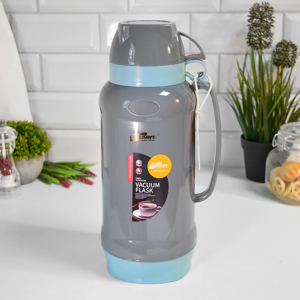 Термос 1,8л пластик, стеклянная колба, 388-180TT-1