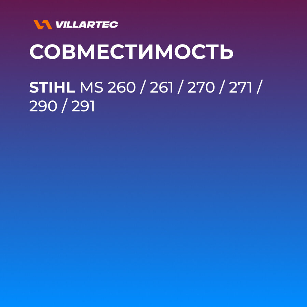 Шина для бензопилы VILLARTEC 40 см/16" 1,6 мм/0,063" .325" арт 261166700001